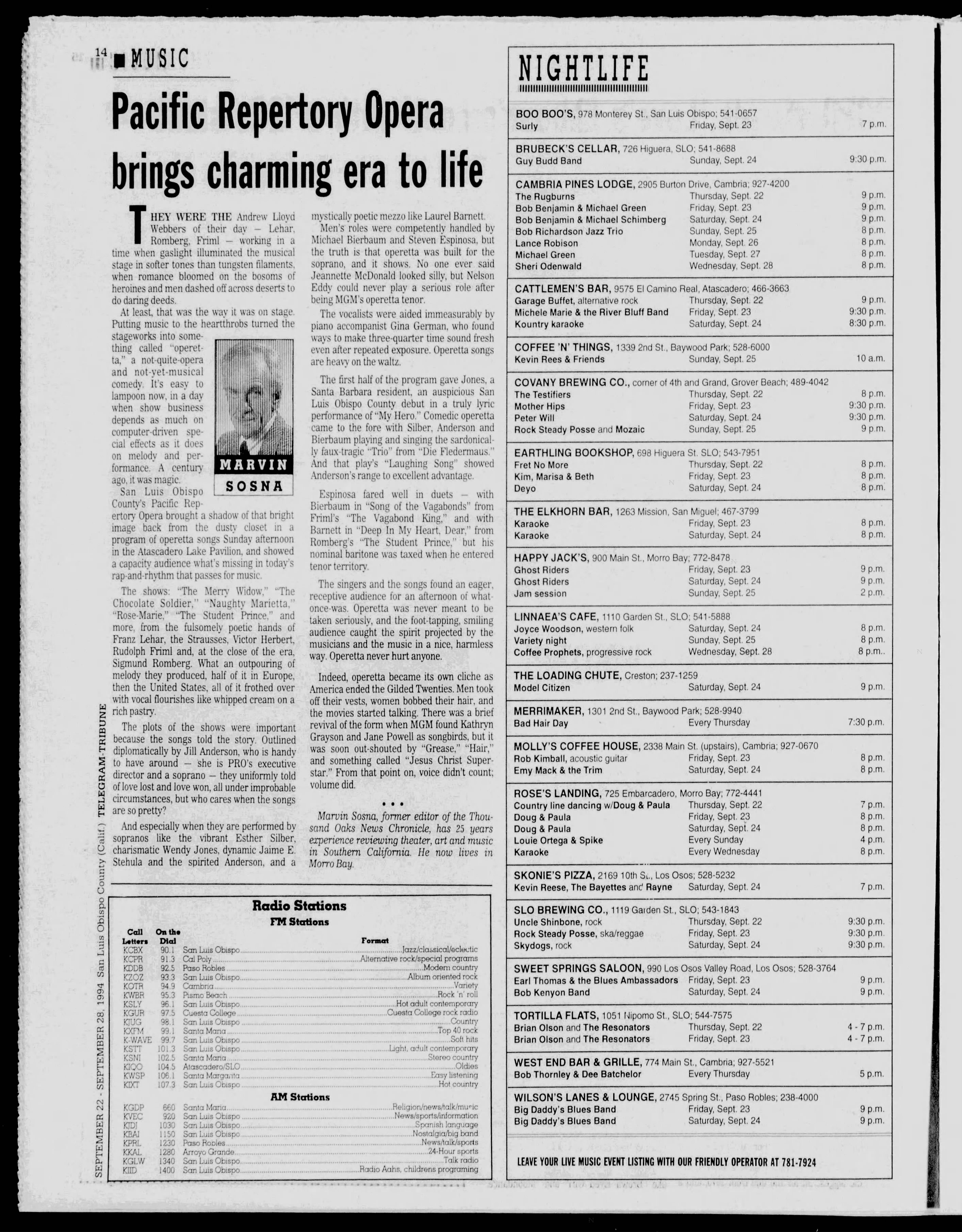 The Tribune clipping - Sep 22, 1994 p. 42 - Uncle Shinbone archive media