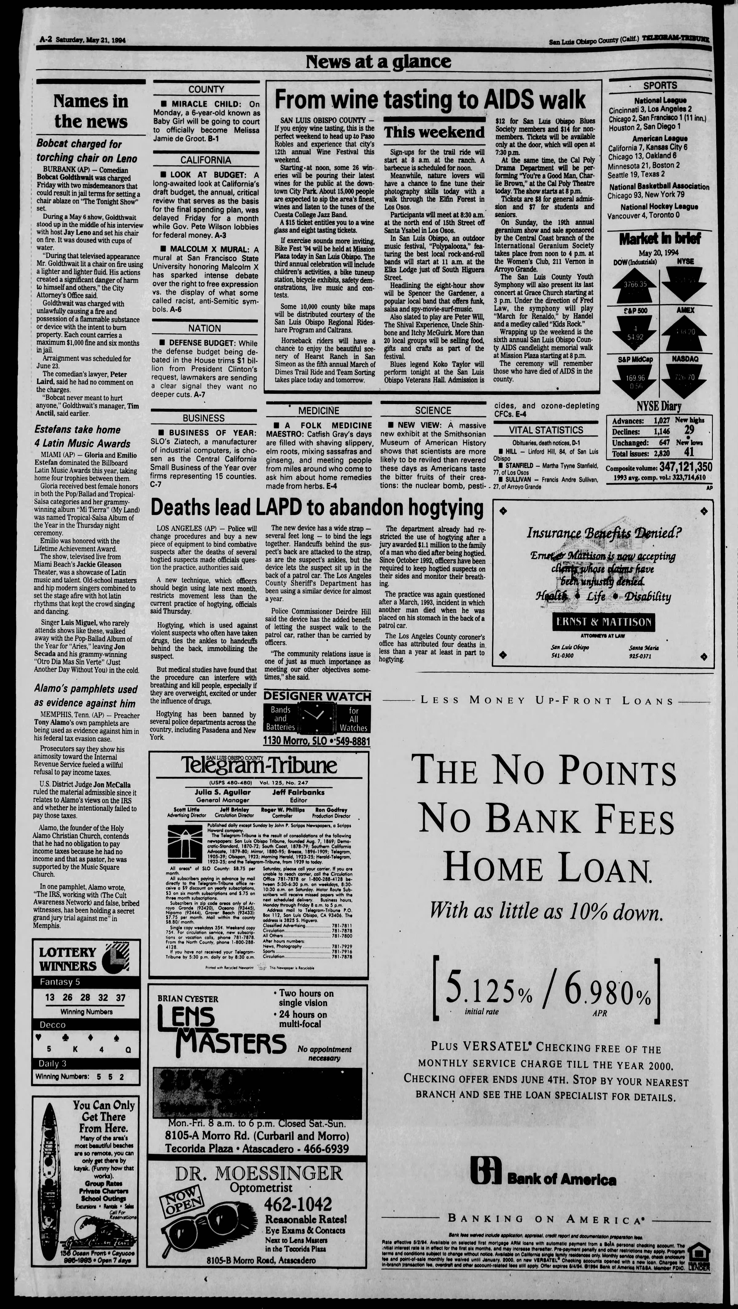 The Tribune clipping - May 21, 1994 p. 2 - Uncle Shinbone archive media