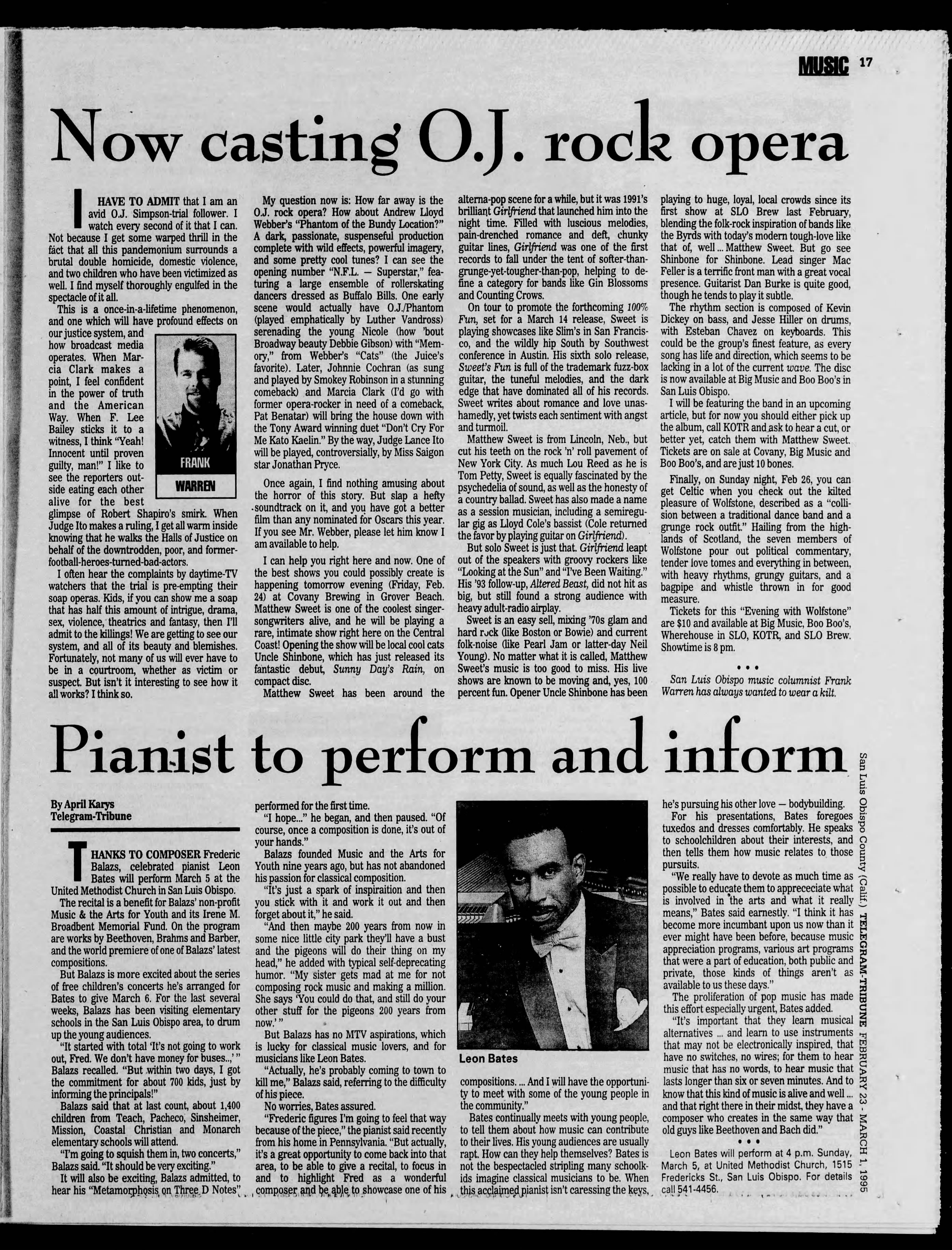 The Tribune clipping - Feb 23, 1995 p. 41 - Uncle Shinbone archive media
