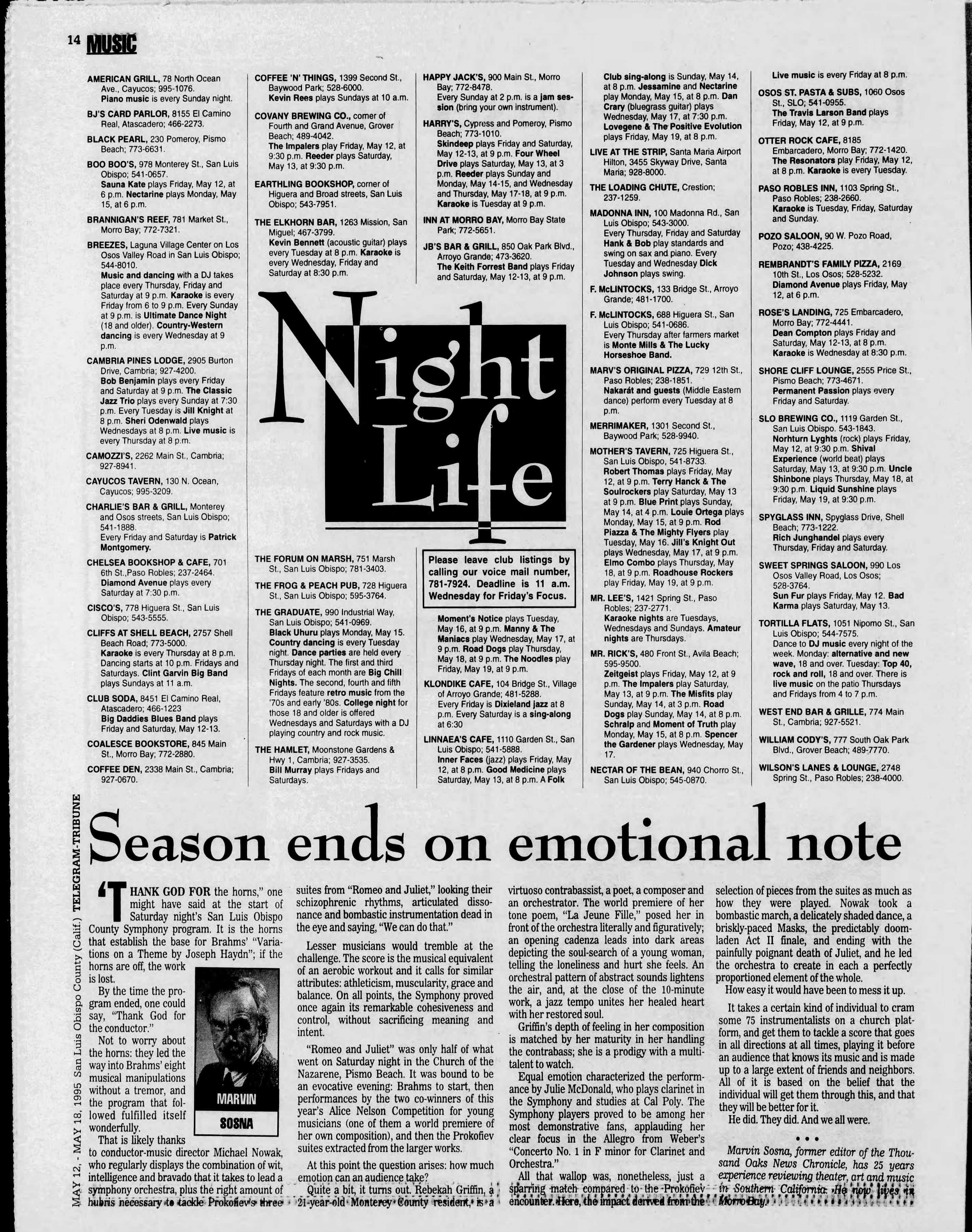 The Tribune clipping - May 12, 1995 p. 50 - Uncle Shinbone archive media