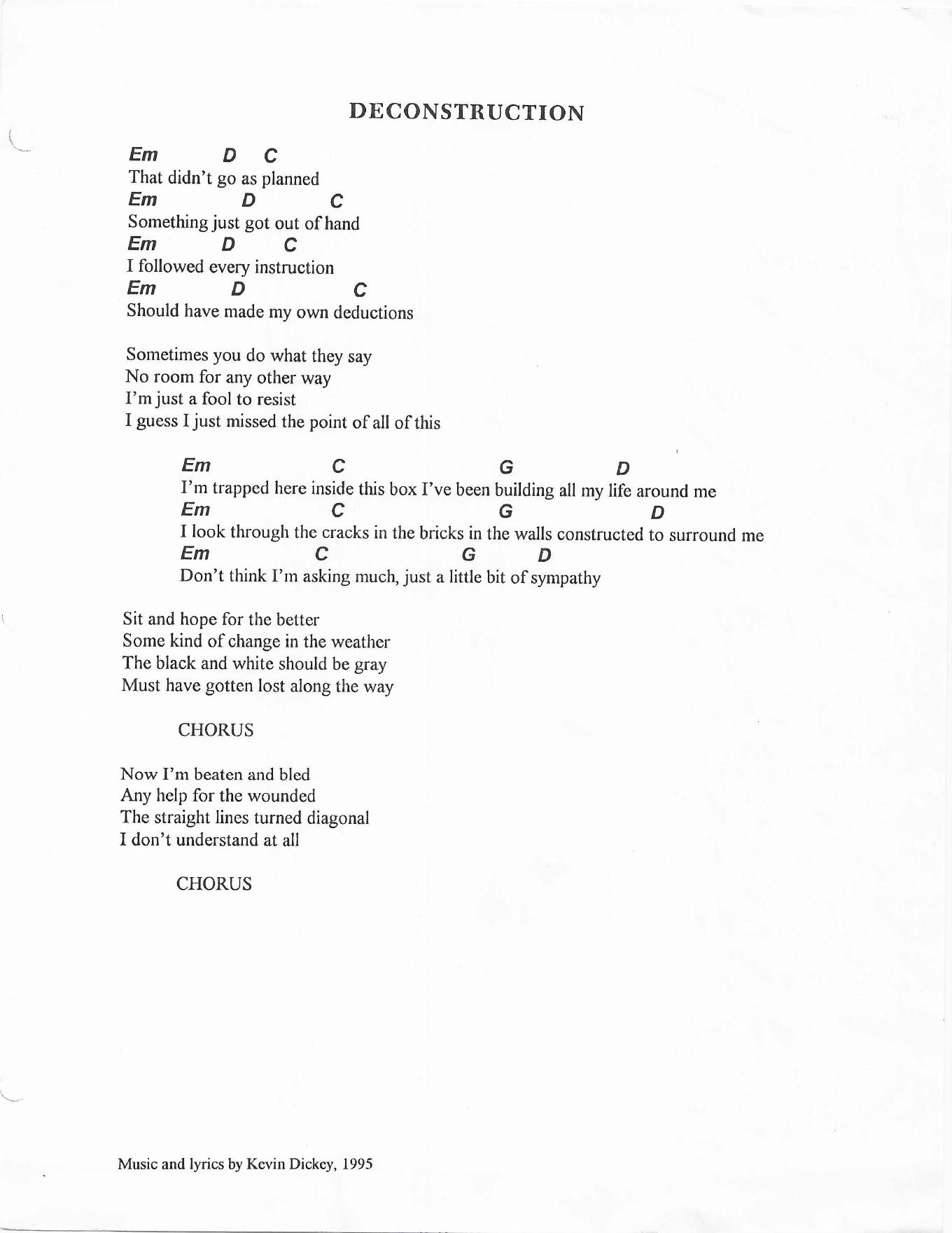 Deconstruction - Uncle Shinbone archive media