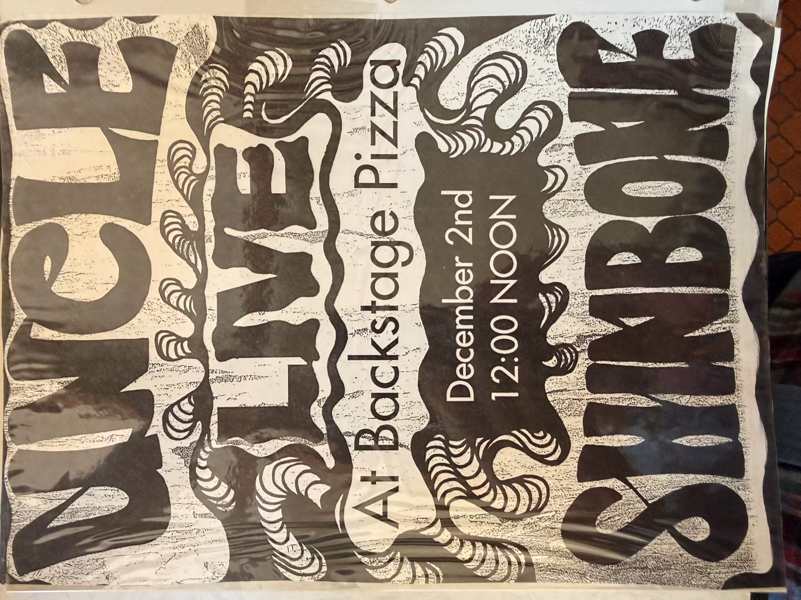 Poster:  Backstage Pizza, Dec 2 - Uncle Shinbone archive media