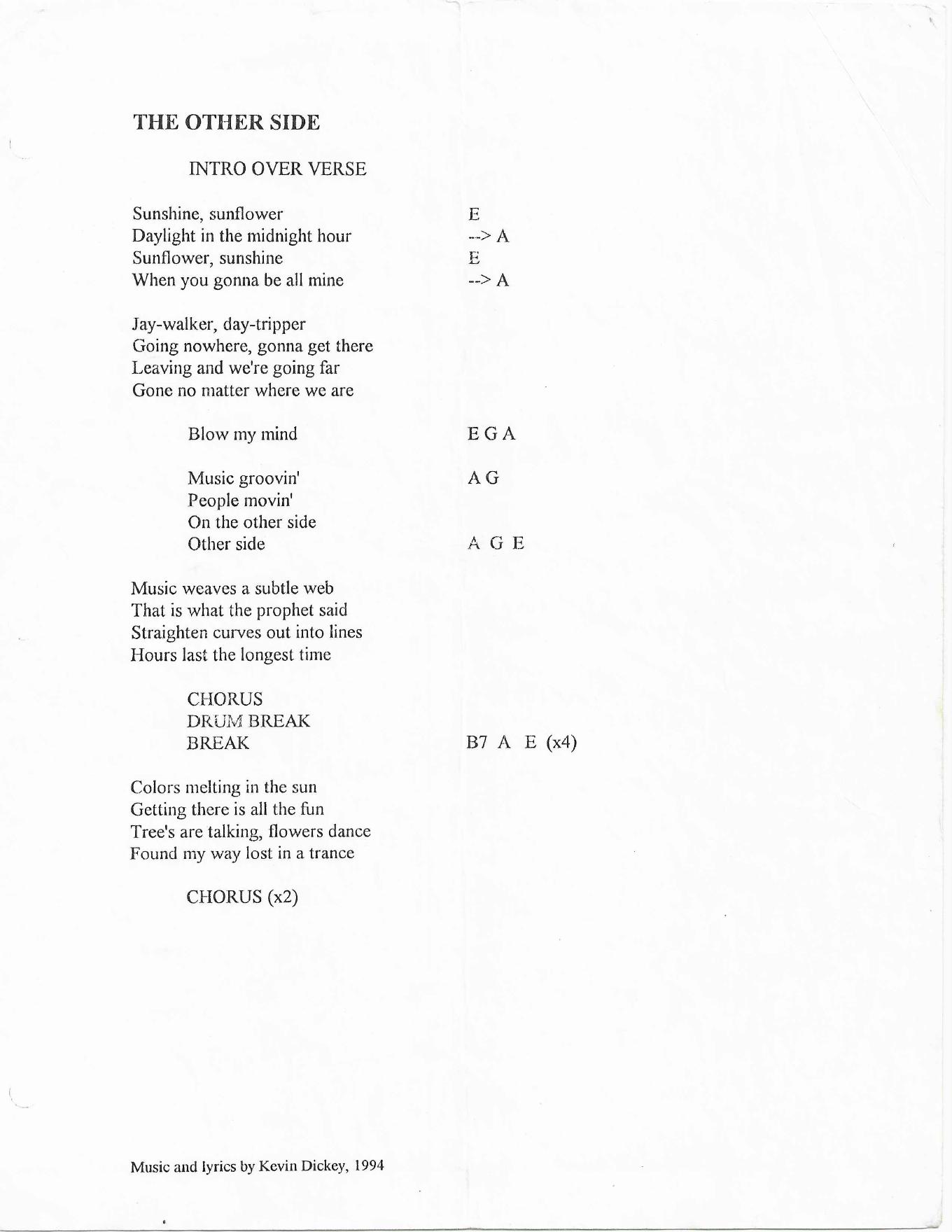 The Other Side - Uncle Shinbone archive media