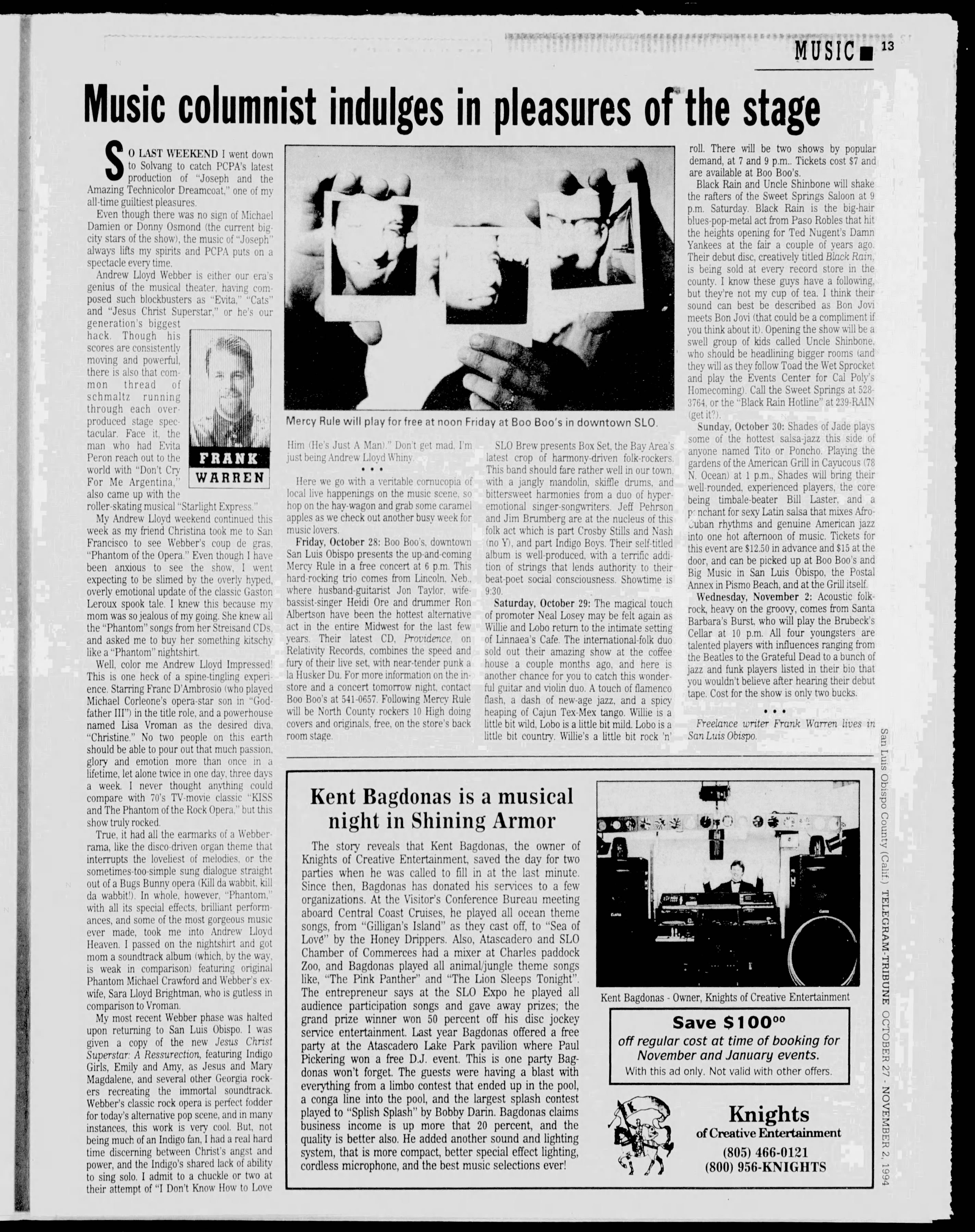 The Tribune clipping - Oct 27, 1994 p. 41 - Uncle Shinbone archive media