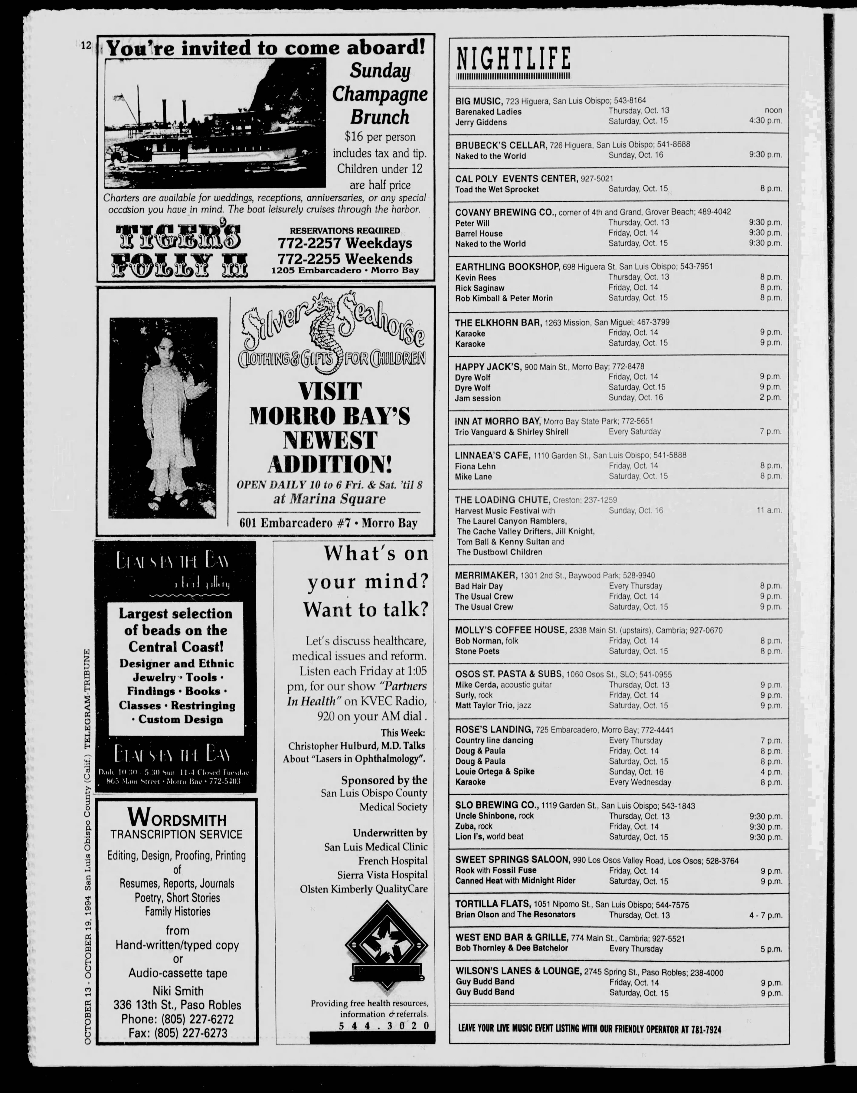 The Tribune clipping - Oct 13, 1994 p. 36 - Uncle Shinbone archive media