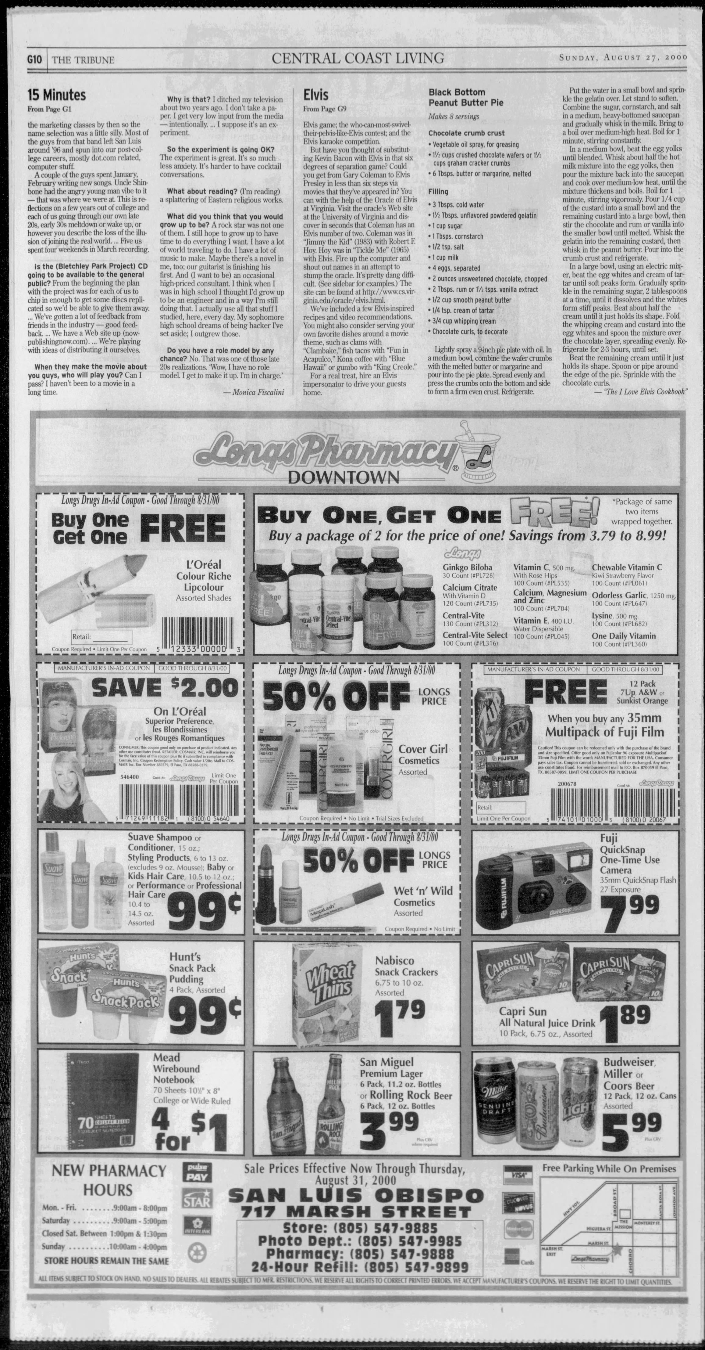 The Tribune clipping - Aug 27, 2000 p. 78 - Uncle Shinbone archive media