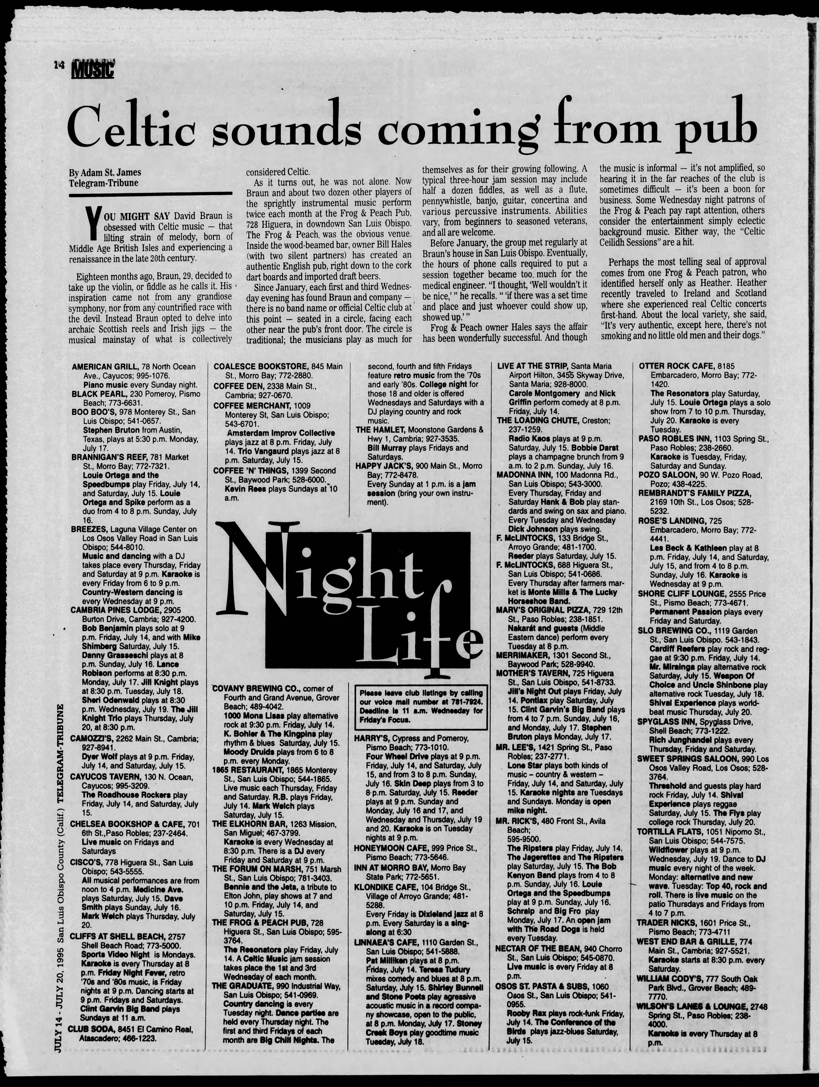 The Tribune clipping - Jul 14, 1995 p. 42 - Uncle Shinbone archive media